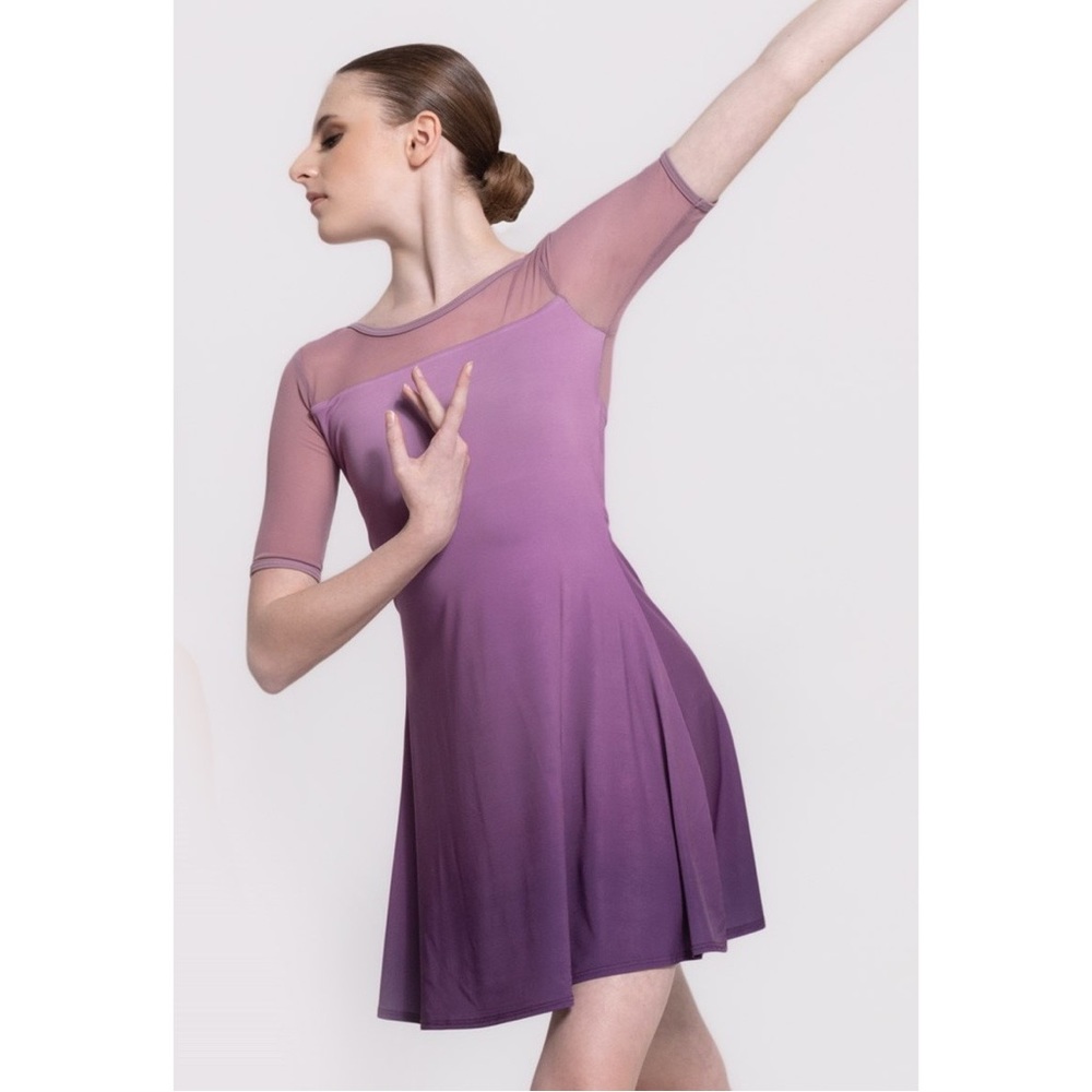 Weissman Ombre Print Tunic Dance Dress D10476 eggplant